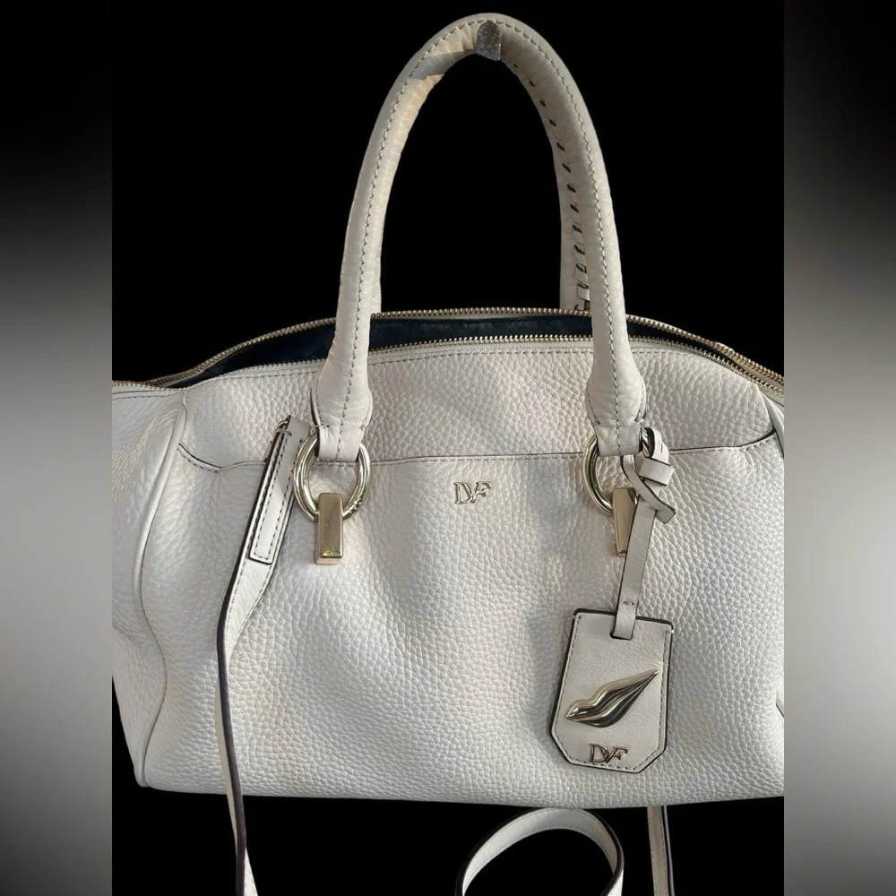 DVF off white pebbled calfskin Satchel